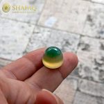 عقیق سبز و زرد 15 میلی متری آبدار
