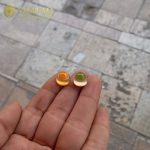 عقیق سبز و زرد هماهنگ آماده رکاب